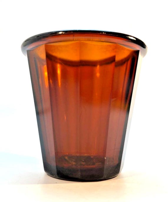 United Bottle Co. Glass Plant Pot in Brown Glass 1930s Planter Indoor or Outdoor