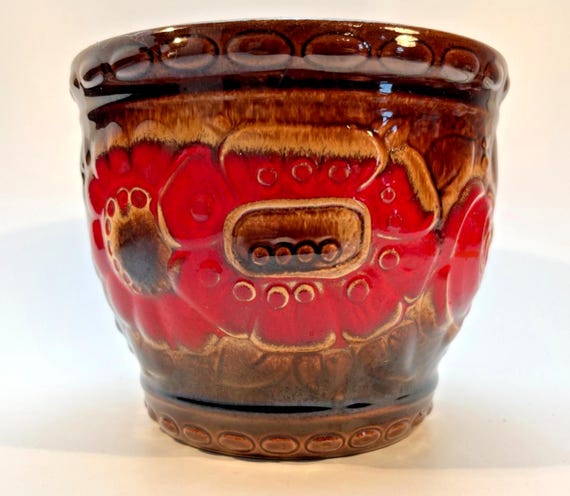 Mid Century Scheurich Keramik Planter West German 887-22. Indoor Plant Pot