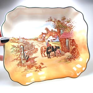 Royal Doulton Rustikales England Dish. Vintage China Servierplatte 1952 D6297