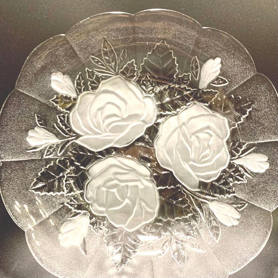 Livia Glass Rose Bowl by Pasari Crystal, Indonesia