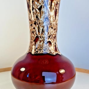 Mid Century Melba Ware Brown Drip Glaze Lava Vase 1970s H24cm VGC Vintage Vase