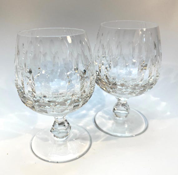 Pair of Gorham Crystal Brandy Snifter Glasses. Vintage Crystal Glasses