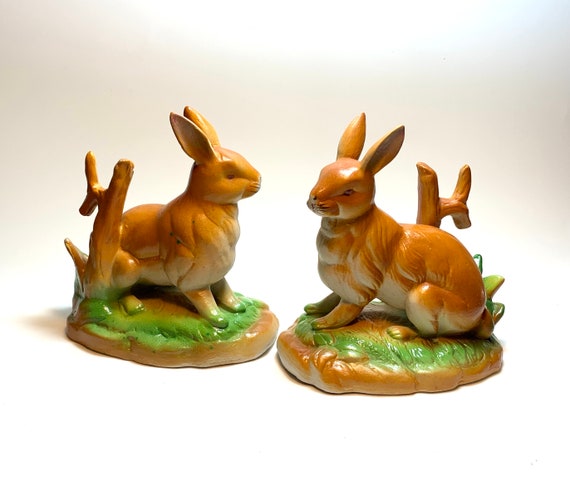 Rabbit Figurines, Mid Century Chinese Export