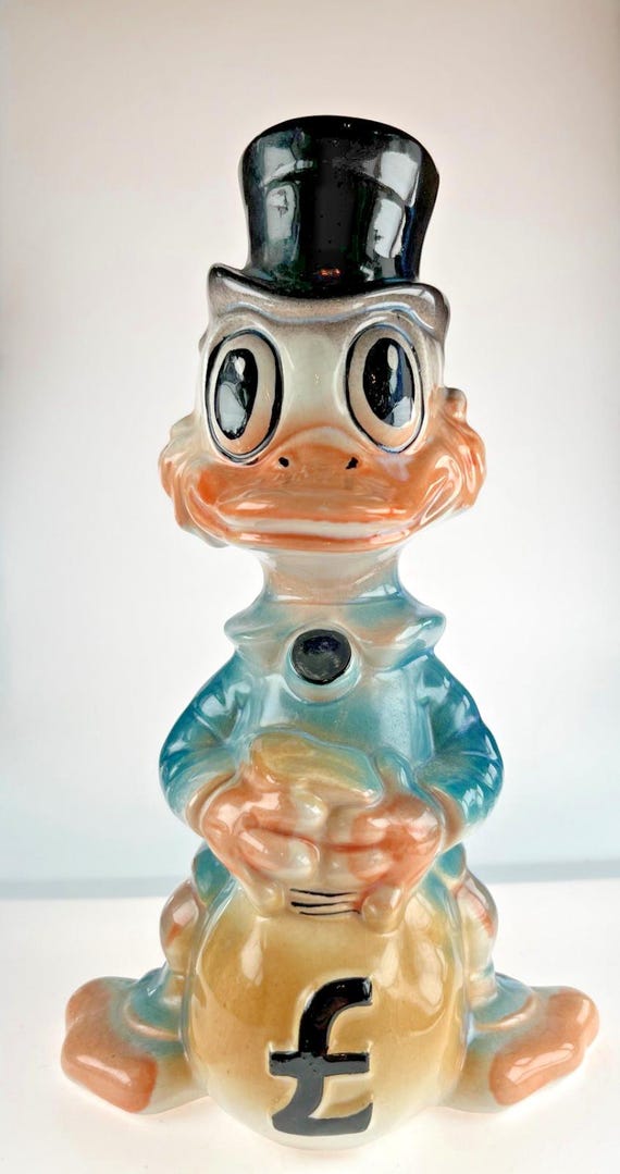 RARE Vintage Scrooge McDuck Money Box Disneyana Ceramic Bristow Potteries