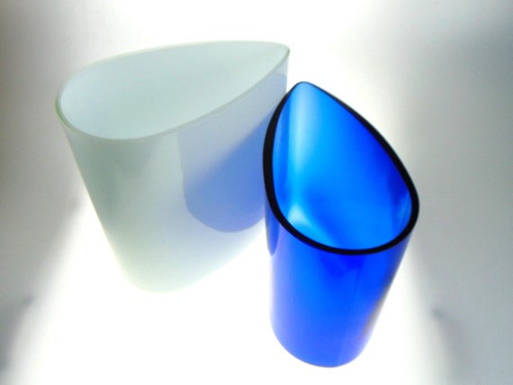 Pair of Danish Glass Vases by Anker Iversen, Modernism Design, 1970s-1980s