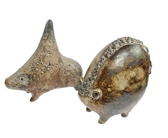 RARE Iet Cool-Schoorl, Small Pottery Ceramic Fantasy Animal Figurines, 1960s