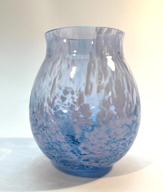 Caithness Glass Vase Blue And White Swirl Pattern H9cm W7cm Pale Blue & Lilac
