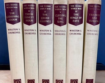 Winston Churchill 6 Volume Gilded Leather Set, World in Crisis