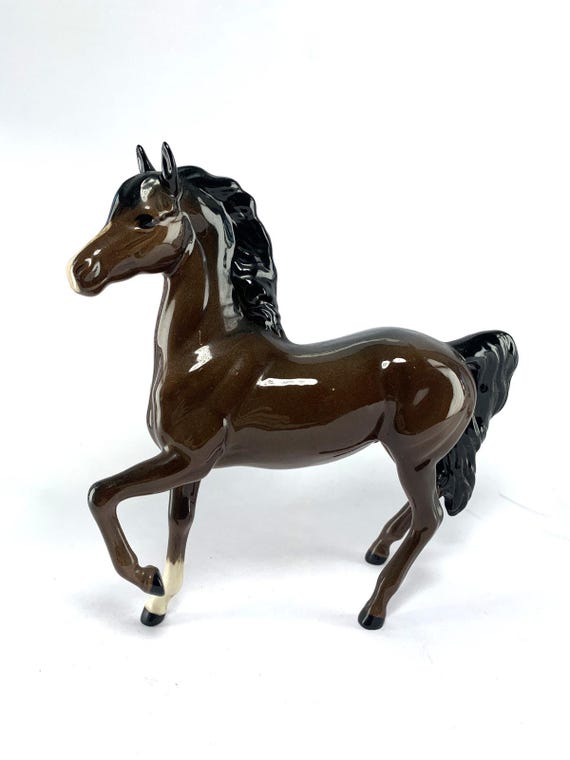 Royal Doulton Prancing Arab Figurine. c. 1901-1922. Bay Horse Figurine or Horse Ornament