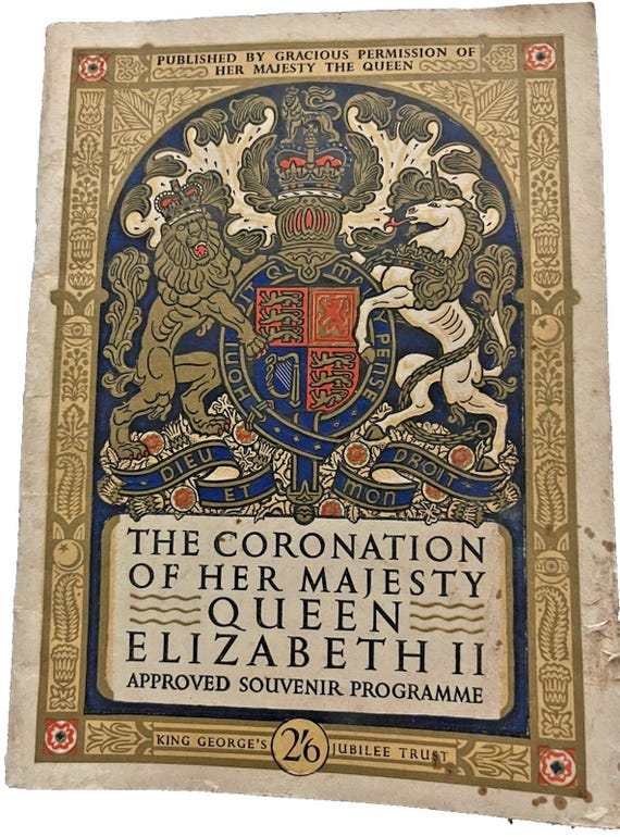 Queen Elizabeth II 1953 Coronation Approved Souvenir Programme Original UK Royal