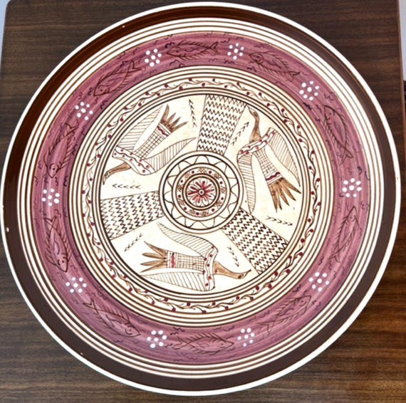 Greek Art Pottery Plate 29cm Wall Hanging, Decorative Plate, Athens Art Greek Art