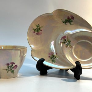 Vintage Royal Winton Thistle Lustreware Snack Set: English Pottery Tennis Set