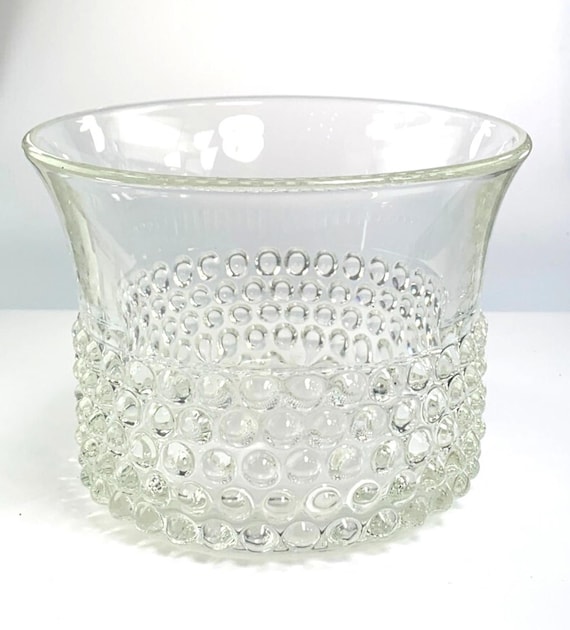 Mid Century 1952 Scandinavian Hobnail Glass Vase by Saara Hopea-Untracht for Nuutajärvi. Vintage Hobnail Glass Jar, Vase or Planter