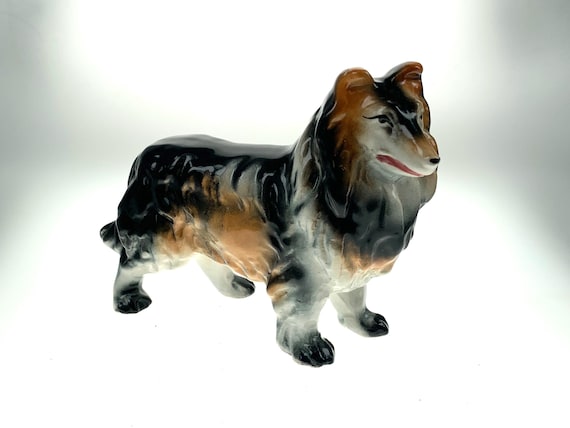 Rough Collie Dog Figurine by Coopercraft in Porcelain