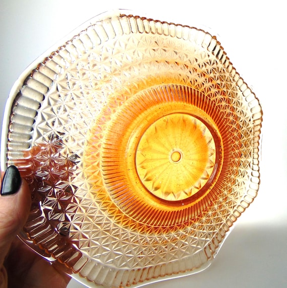 Art Deco Marigold Carnival Glass Bowl