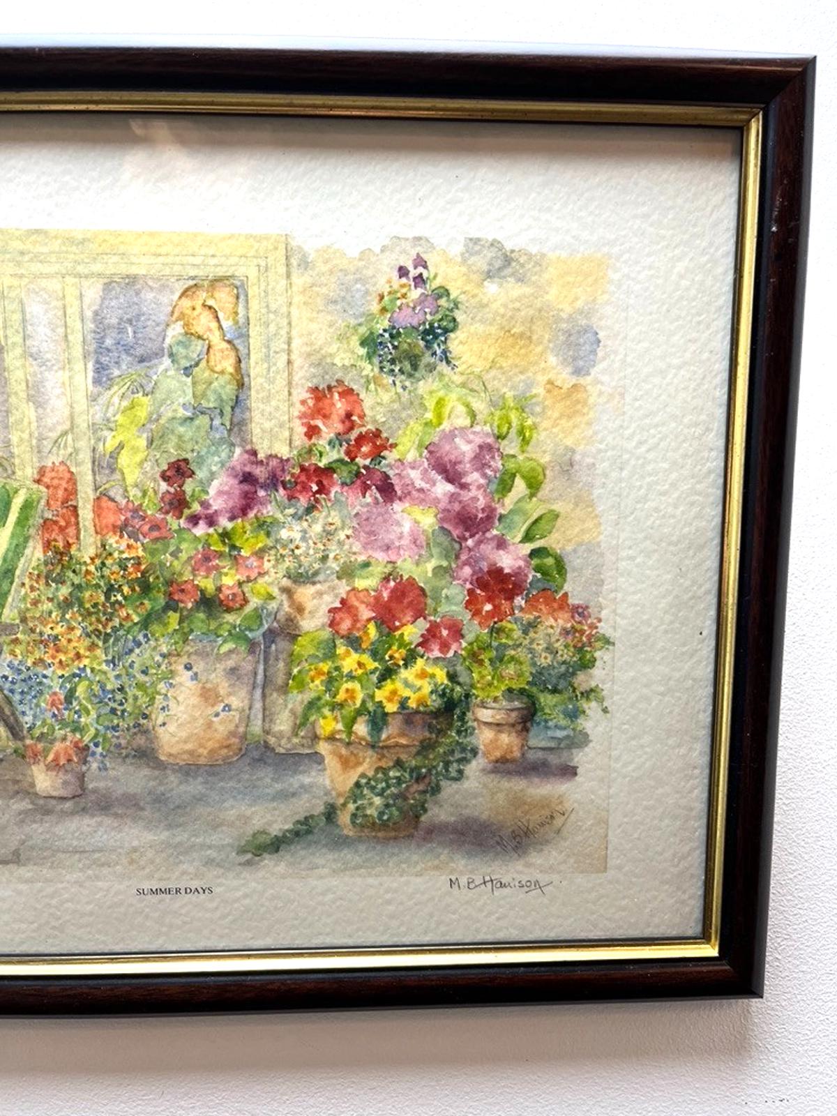 Margaret Harrison Summer Days Art Print 56 of 250 Signed Framed Garden Flowers image 9