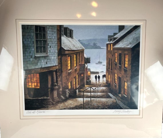 Signed Print Old St Mawes Cornwall Terry Bailey Still in Original Sealed Plastic