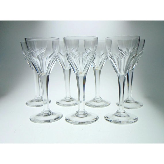 Set of 7 Kosta Boda Crystal Brandy Glasses, Vintage 10cm Snifters