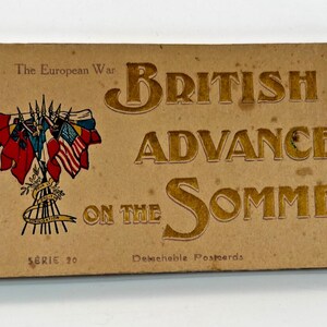 Libro completo originale della serie 20 cartoline dell'avanzata britannica sulla Somme della prima guerra mondiale