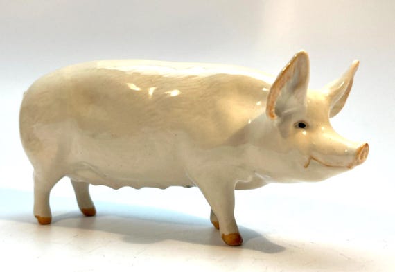 Vintage John Beswick 'Wall Queen 40' Porcelain Pig. Pattern 1452a. 1960s VGC