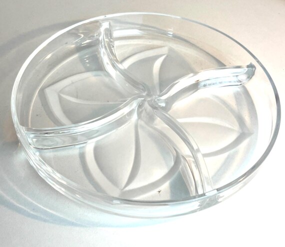 Vintage Cristal D'Arques JG Durand Florence Frosted Snack Plate W23cm