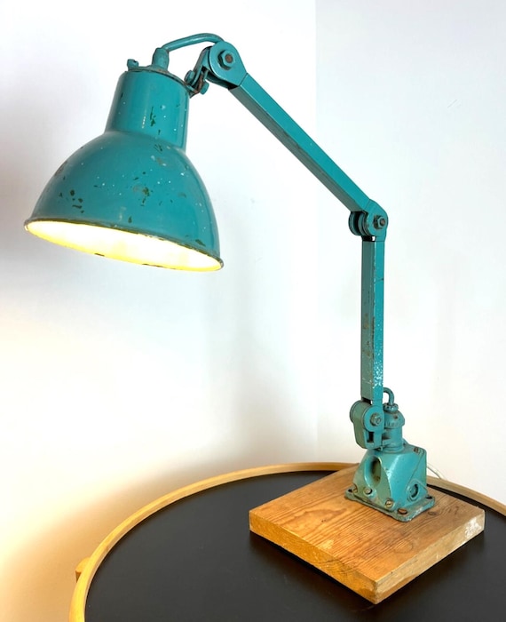 Vintage Industrial Anglepoise Lamp Mid Century Green Desk Lamp Engineers Lamp