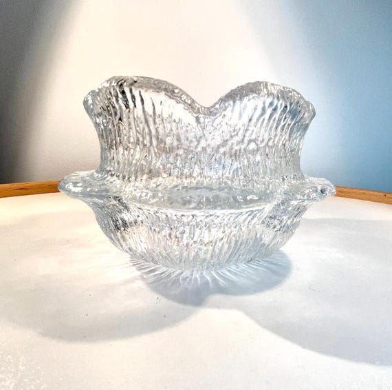 Holmegaard Water Lily Candle Holder Danish Glass Vintage Sidse Werner Medium