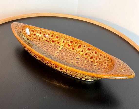 Fosters Pottery Cornish Honeycomb Bowl, Cornish Pottery Mid Century Pottery Dish