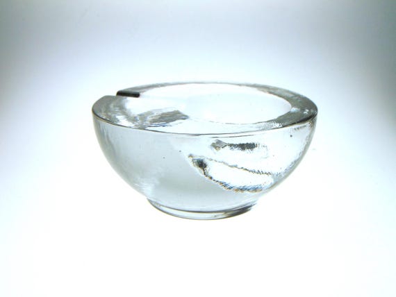Mid Century Pukeberg Ice Glass Ashtray 1960-1970