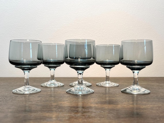 6 Holmegaard “Atlantic” range by Stemmed Glasses by Per Lütken (1960s/70s)