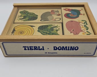 Vintage Wooden Dominoes Game - Atelier Fischer CH-3150 (Made in Switzerland)