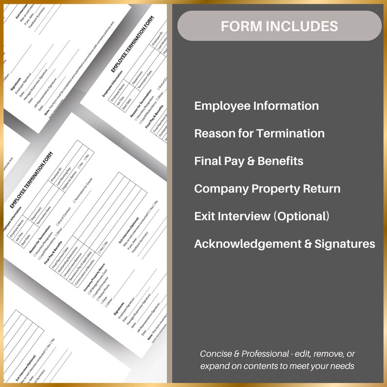Employee Termination Form: HR Offboarding Exit Document Template ...