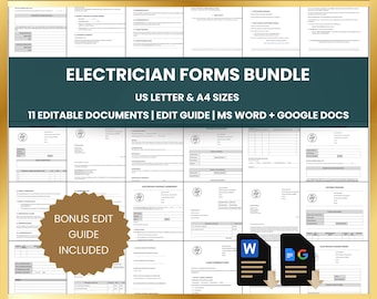 Electrician Contract Forms Bundle: Editable Service Agreements (Word & Google Docs)