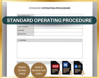 中小企業向けSOPテンプレート：標準操作手順、ビジネスプロセスワークフロー（印刷可能なPDF、編集可能なWord、Googleドキュメント）
