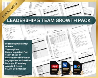 Leadership Development Bundle: HR Management Training Templates (Printable PDF, Editable Word, Google Docs)