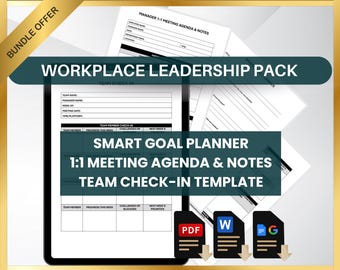 Workplace Leadership Pack: Goal Planner, Meeting Notes, Team Check-In (PDF, Word, Google Docs)