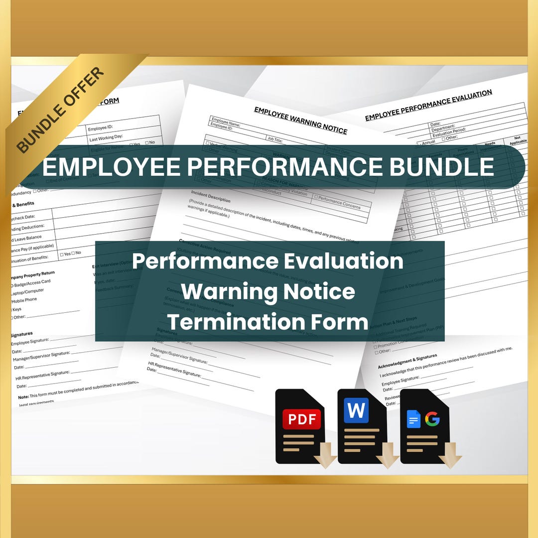 Performance Warning Plan Examples Employee Performance Evaluation Bundle | Performance Review, Warning ...