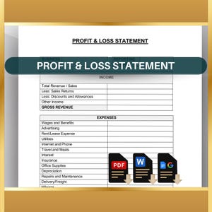Profit and Loss Statement Template: Small Business Financial Tracker (PDF, Word, Google Docs)