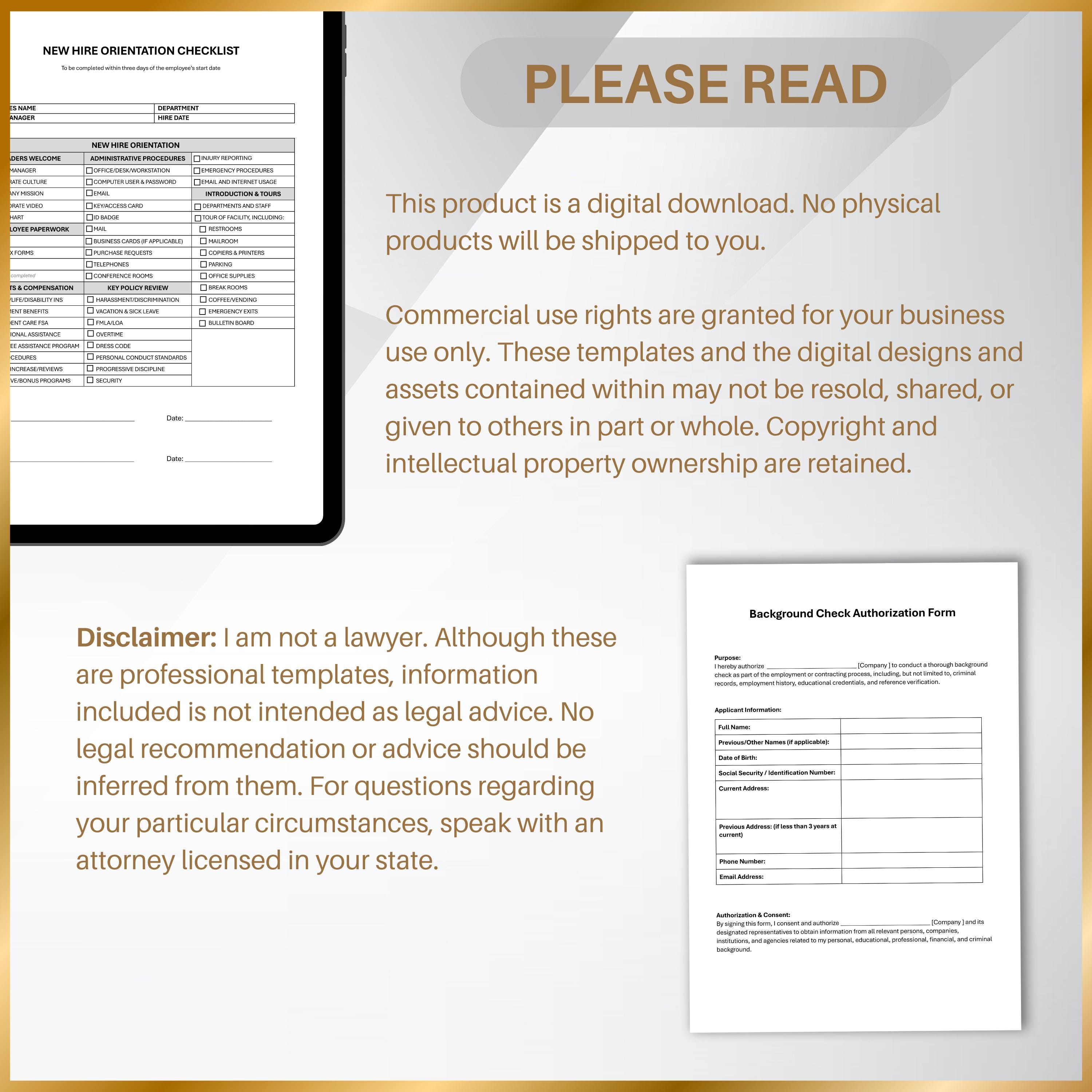 Onboarding Toolkit Bundle, HR Documents Pack, New Hire Templates, Small ...