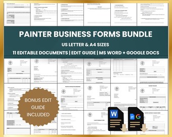 Painter Contract Forms Bundle: Editable Professional Painting Service Agreements (Word & Google Docs)