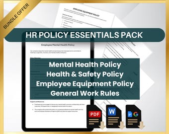 Small Business HR Policy Templates: Workplace Rules, Compliance (PDF, Word, Google Docs)