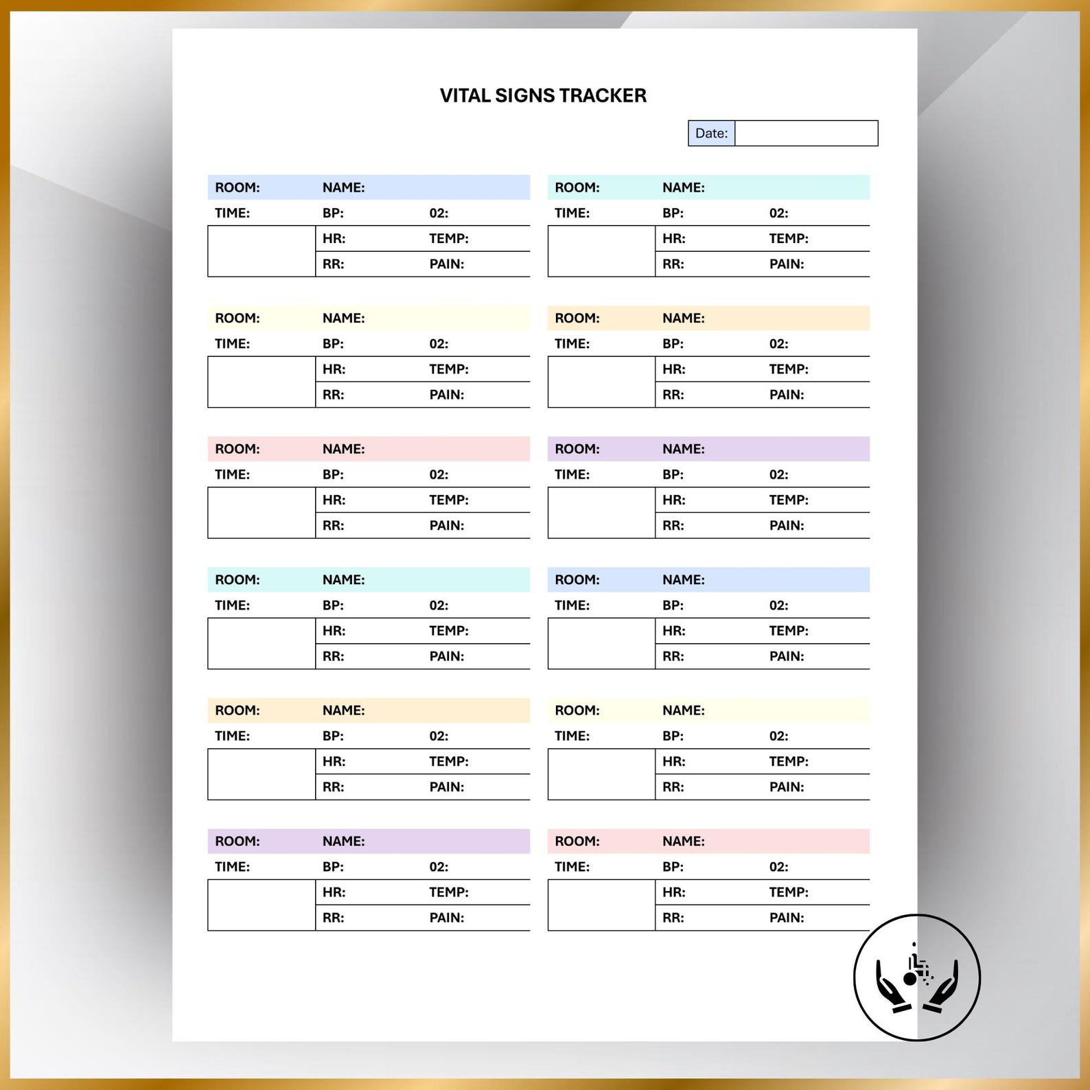 Sign Without Tracker Vital Signs Tracker: Nursing Patient Chart Health Monitoring Template ...