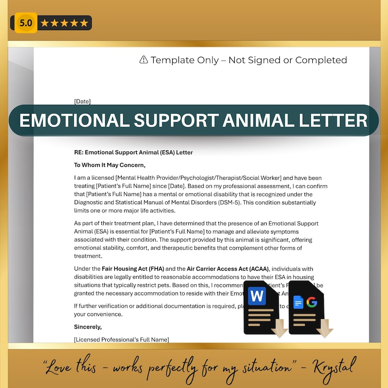 Emotional Support Dog Etsy