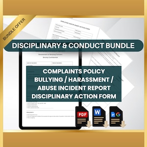 HR Conduct Bundle: Complaints Policy, Harassment Report (Google Docs & PDF)