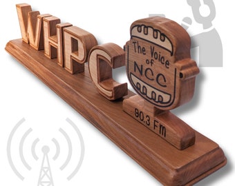 Custom Ham Radio with Microphone and your Call Sign-Radio Operator Decoration and Gift for Dad-Husband-Personalized Amateur Radio Name Sign