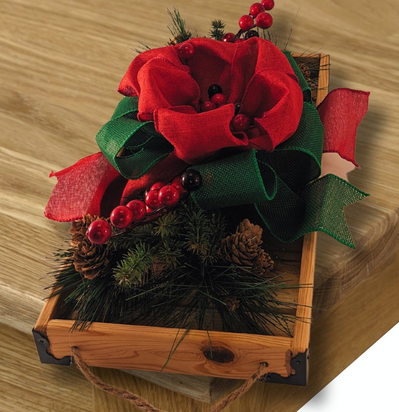 Christmas Floral Arrangement Giftpoinsettia Christmas Center Etsy