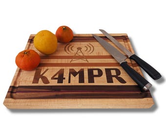Benutzerdefiniertes Ham Radio Rufzeichen mit Antennen-Schneidebrett - personalisiertes Geschenk für den Ham Radio-Enthusiasten, Papa Geschenkidee, Hobbyfunk Geschenk