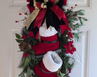 Christmas Winter Ice Skates wreath swag