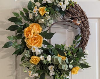 Victorian Style Oval Grapevine Wreath