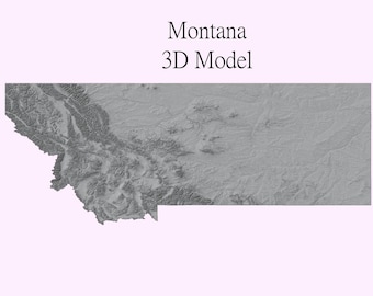 Montana Topographic STL File | State 3D Model for CNC & 3D Printing ...